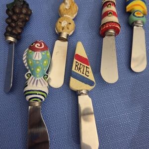 Vtg Boston Warehouse Set Of 6 Stainless Steel Cheese Spreaders